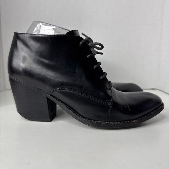 Jeffrey Campbell Ibiza Maxwell Boxxy heeled leather lace up ankle boots  9 - Picture 3 of 12
